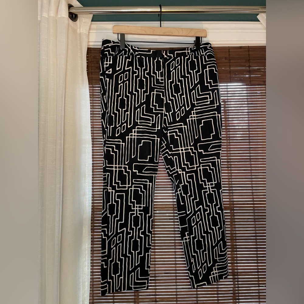 Black and White Geometric Pants